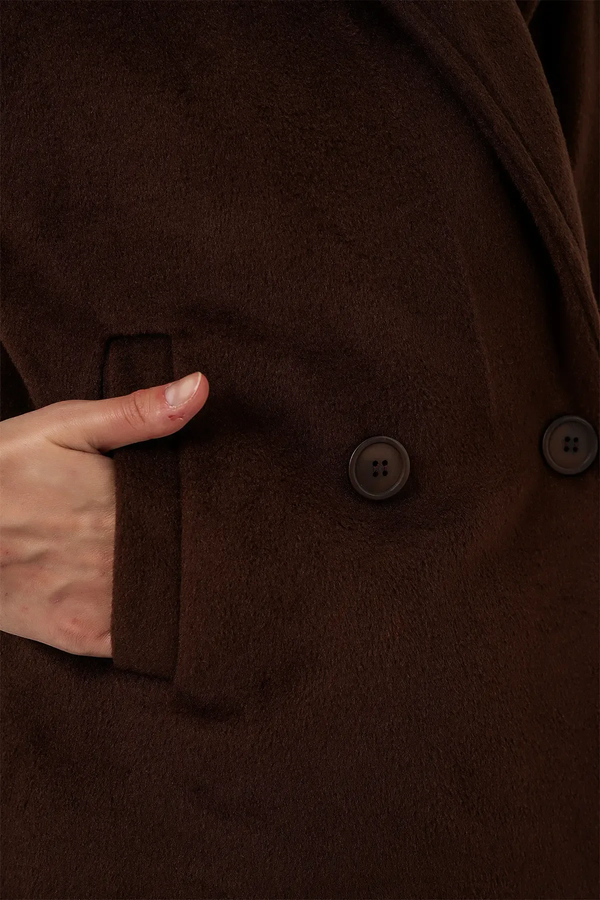 Kadın Kısa Kaşe Ceket 0725 - Kahverengi