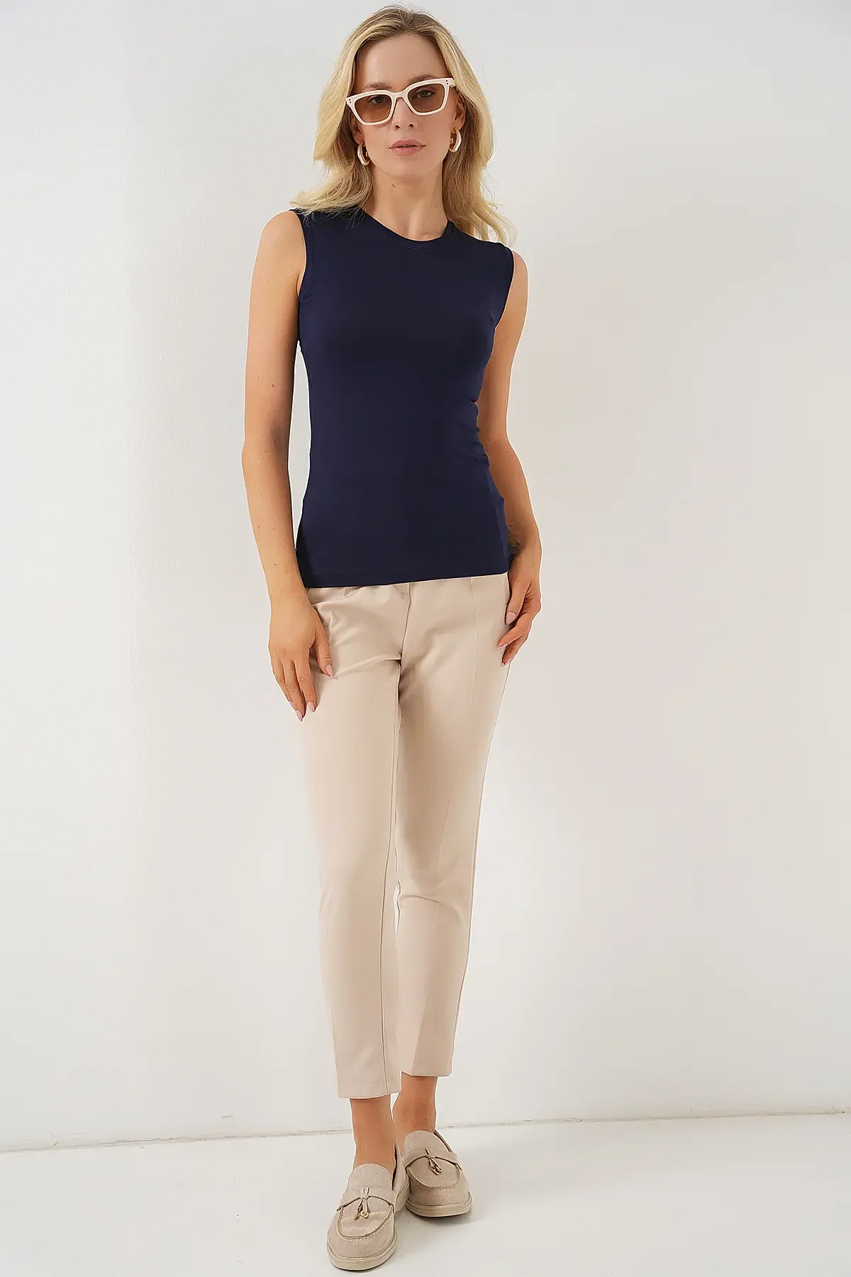 Kadın Kolsuz Body 4347 - Lacivert