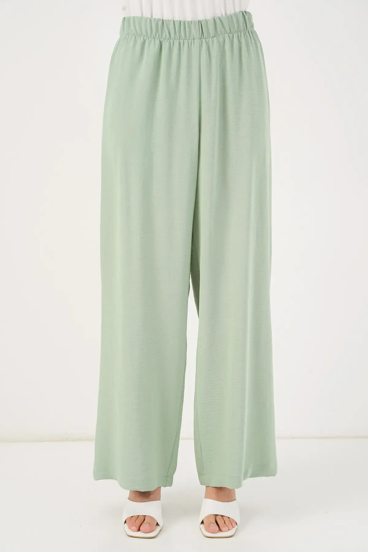 Kadın Önü Bağcıklı Tunik Pantolon İkili Takım 6744 - Mint