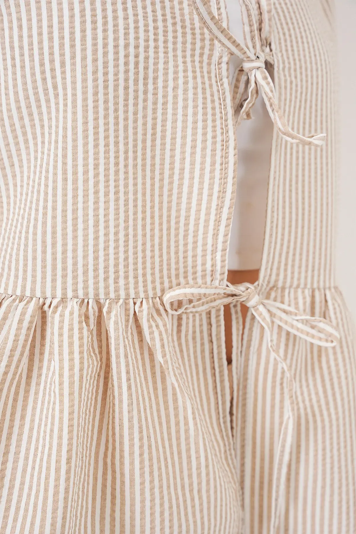 Kadın Önü Bağlamalı Bluz 961 - Bisküvi