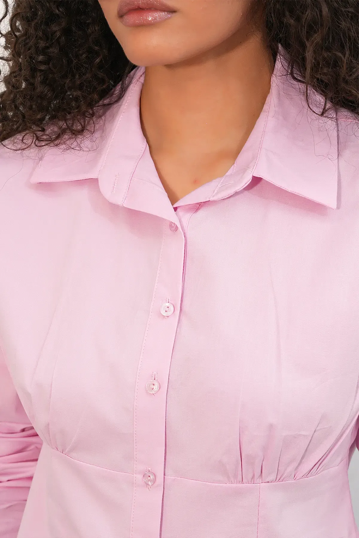 20231 Slim Fit Poplin Gömlek - Pembe