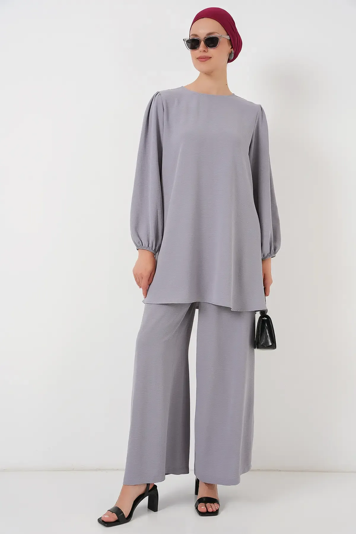 Ayrobin Tunik Pantolon Alt Üst Takım 6712 - Gri