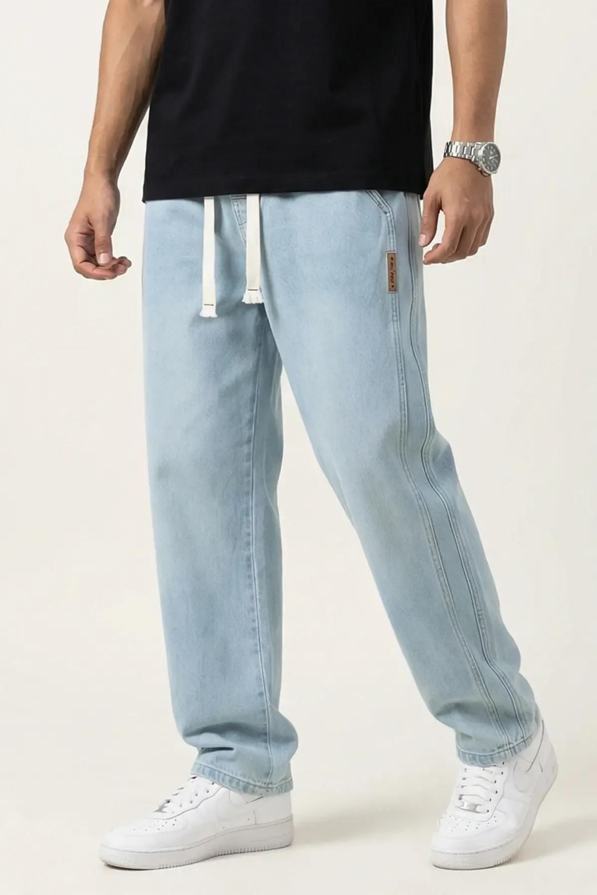 Erkek Rahat Kesim Baggy Jean Pantolon 30076 - Mavi