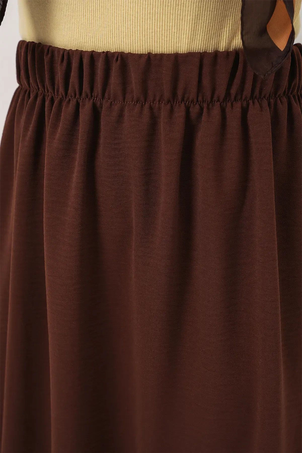 Kadın Uzun Ayrobin Etek 8050 - Kahverengi