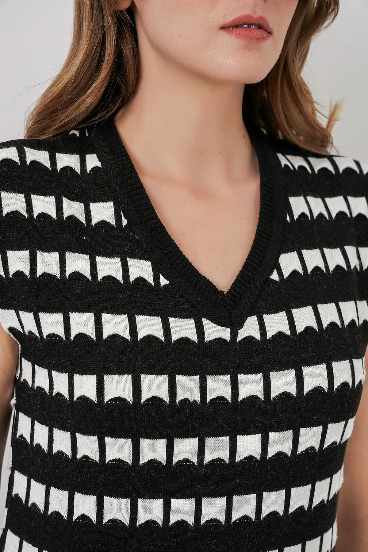 Kadın Uzun Triko Süveter 15961 - D. Siyah