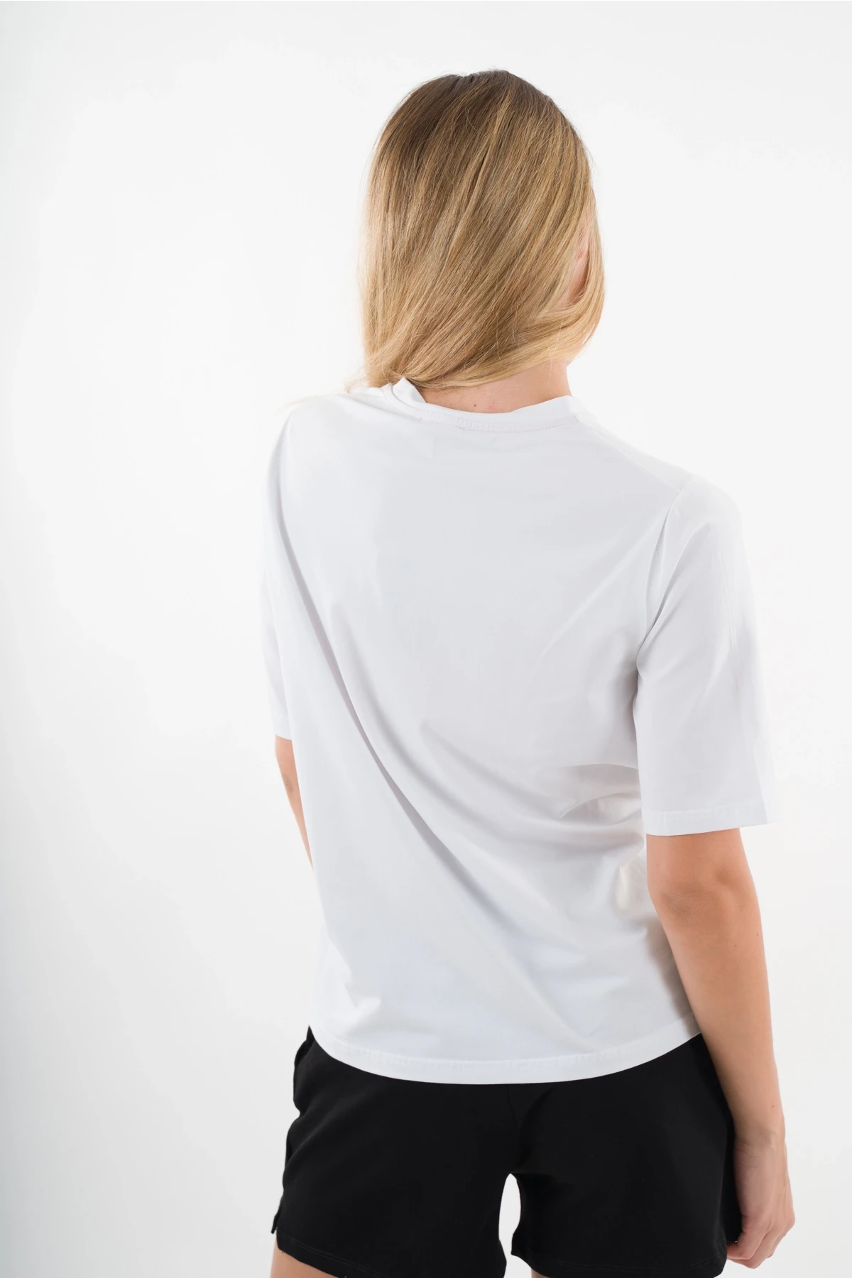 Kadın Beyaz Paradise Baskılı Bisiklet Yaka T-Shirt HZL24S-YY302