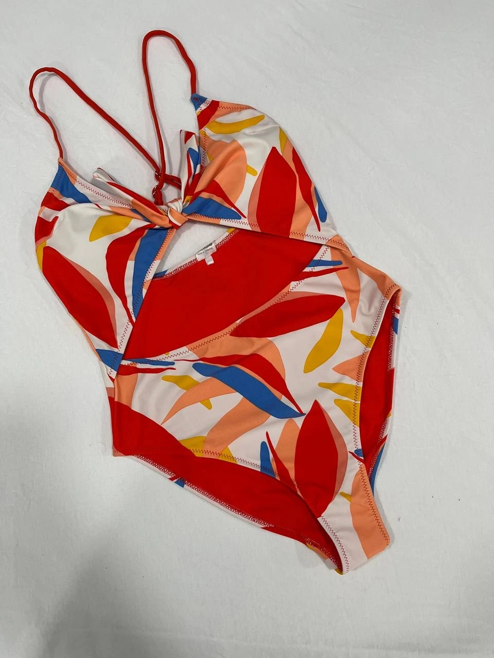 Kadın Çok Renkli Tropikal Desenli Astarlı Mayokini HZL25S-AR1824