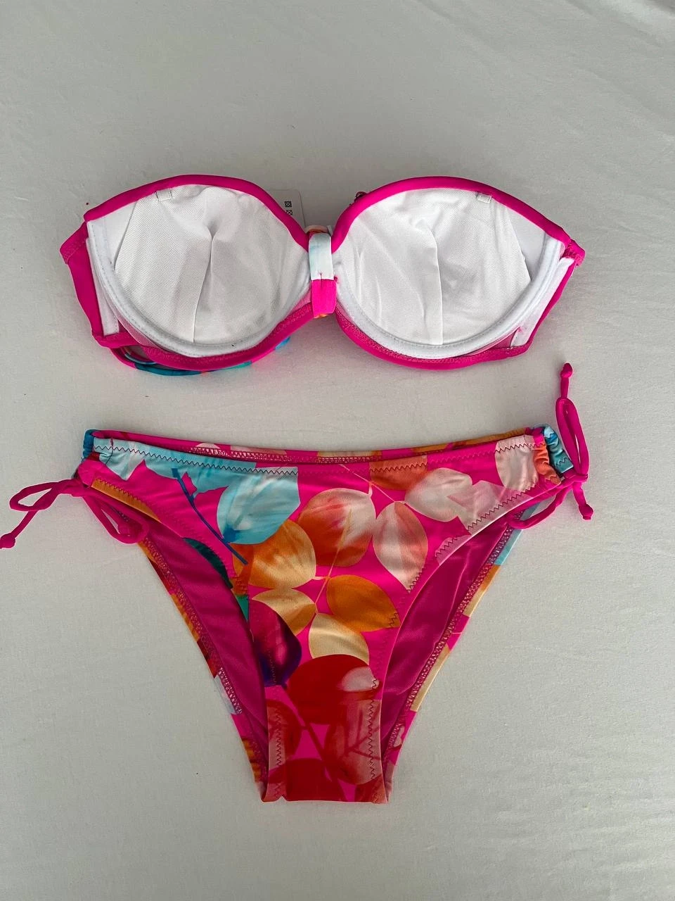 Kadın Fuşya Taş İşlemeli Astarlı Bikini Takım HZL25S-LC207