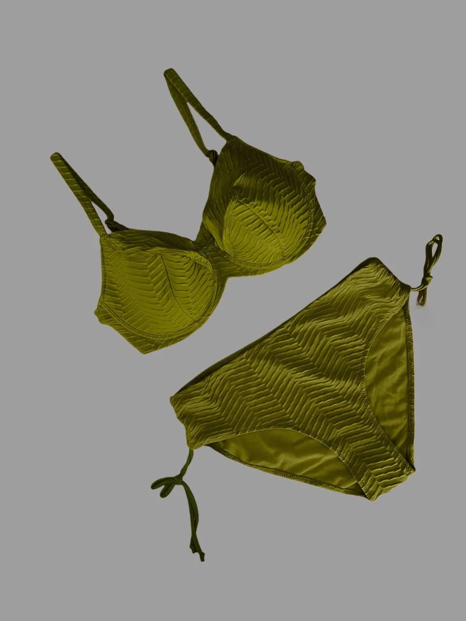 Kadın Haki Desenli Büyük Beden Astarlı Bikini Takım HZL25S-LC4004