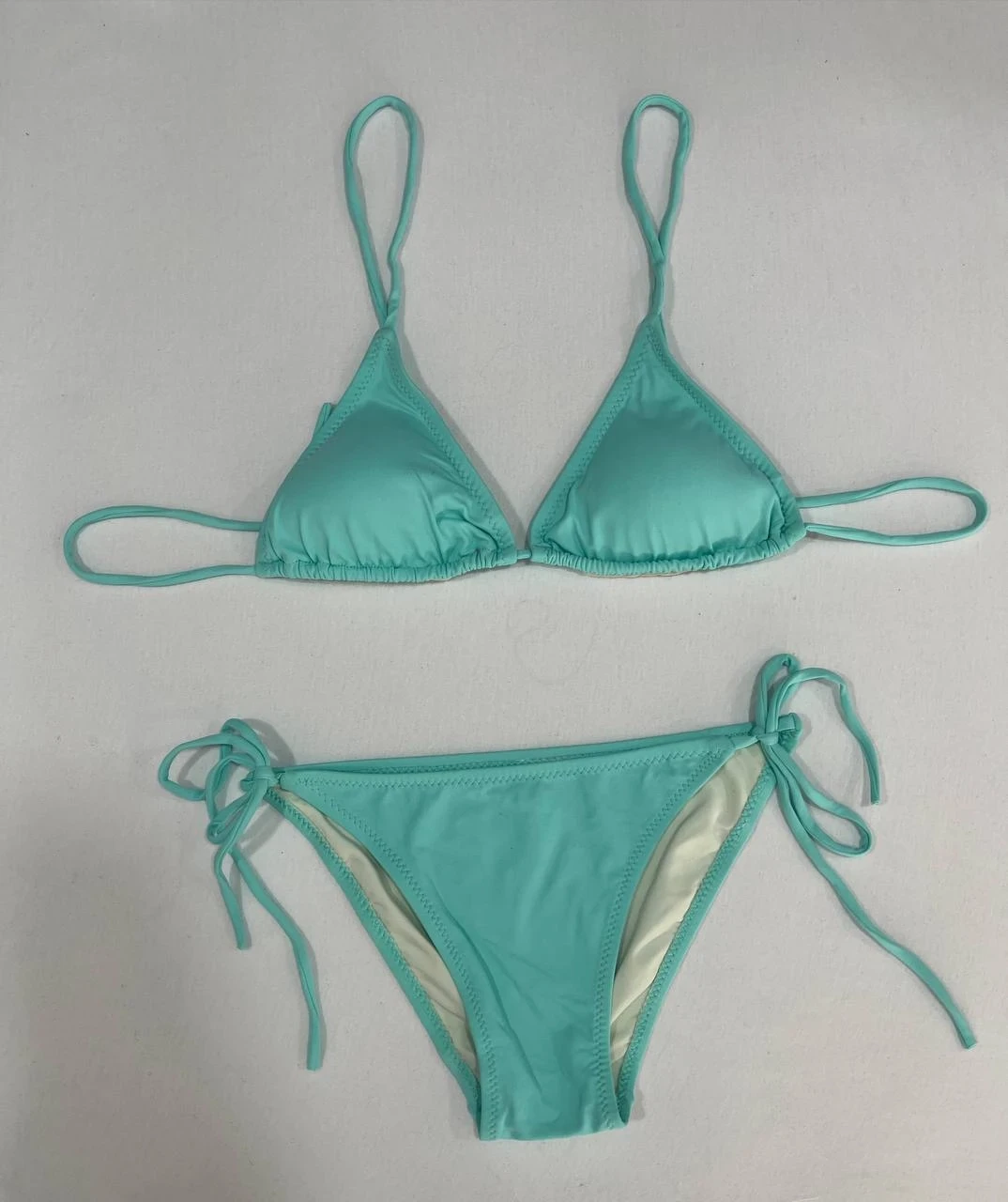 Kadın Su Yeşili Boyundan İp Bağlamalı Üçgen Bikini Takımı HZL25S-LC5005