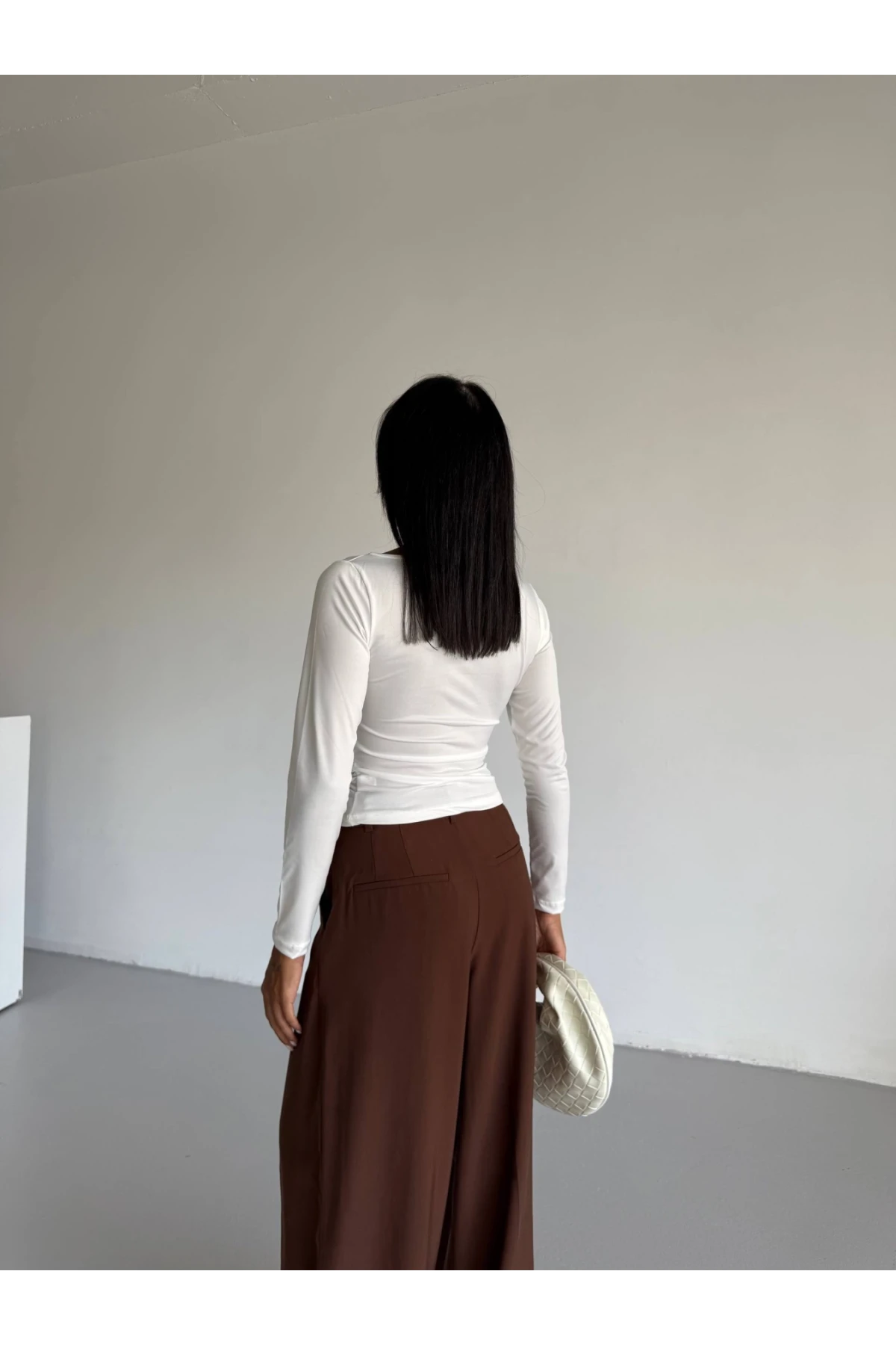 Kadın Beyaz Uzun Kollu Sany Bluz HZL25S-FRY123351