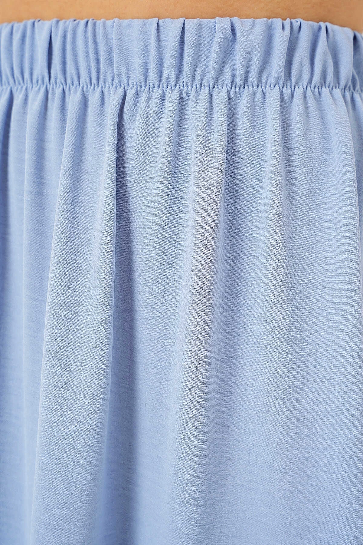 Kadın Buz Mavi Beli Lastikli Ayrobin Uzun Etek HZL25S-BD180481