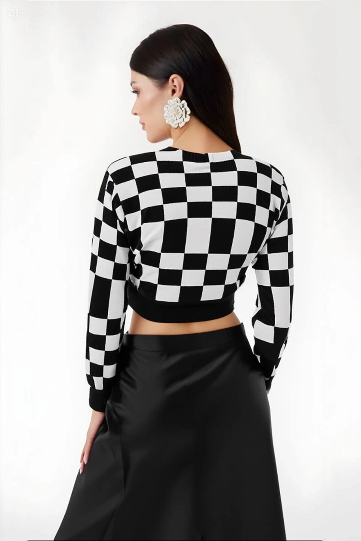 Kadın Düz Siyah Saten Yüzeyli Beli Lastikli Midi Boy Etek Hzl23s-bd1101471