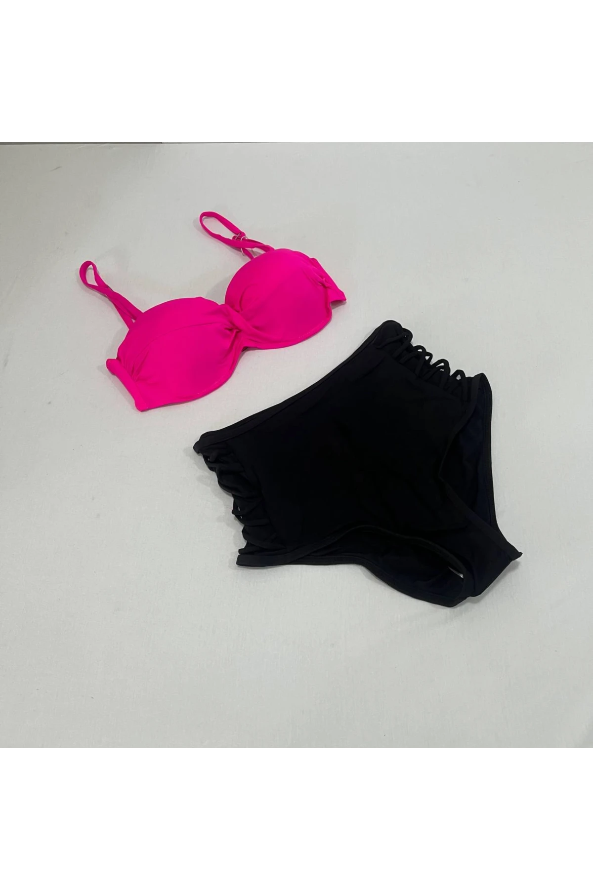 Kadın Fuşya İnce Askılı 3 Parça Bikini Takımı HZL25S-LC216