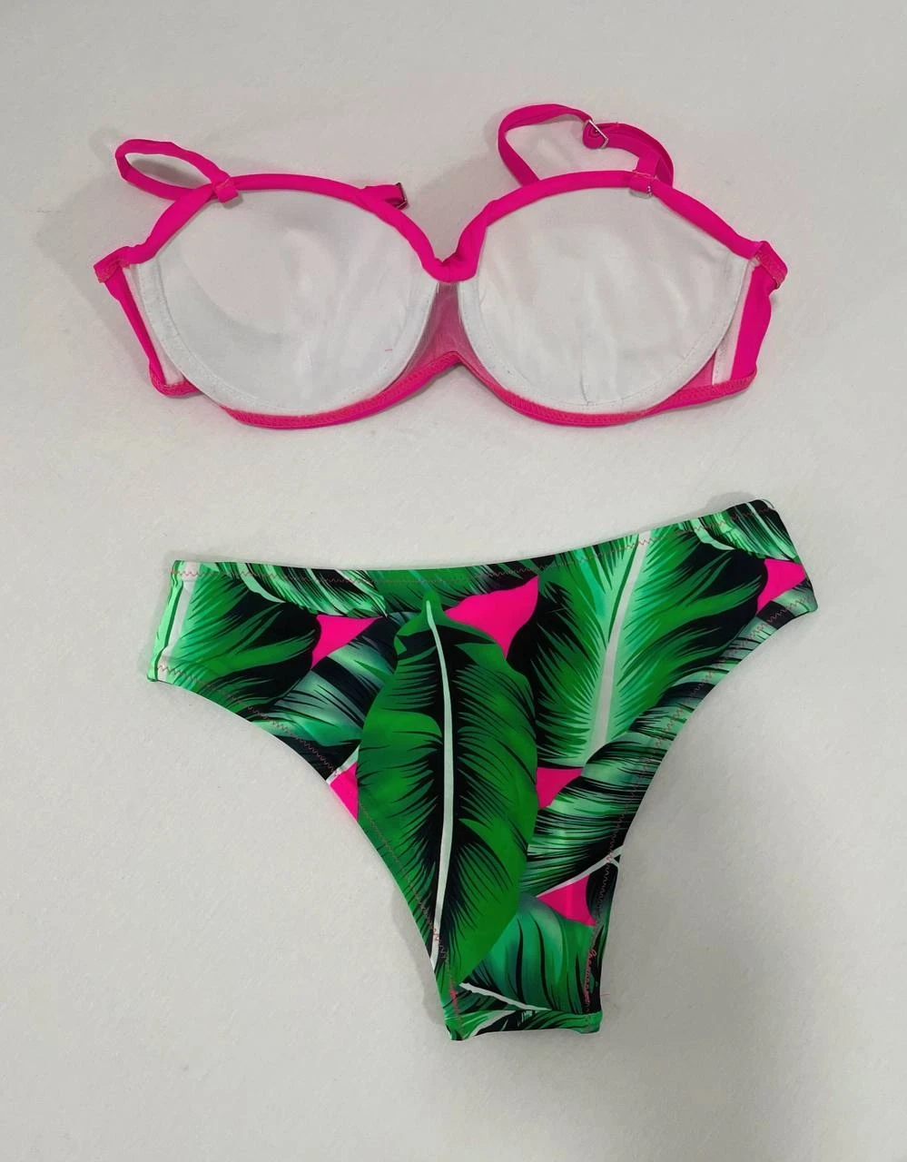 Kadın Fuşya İnce Askılı 3 Parça Bikini Takımı HZL25S-LC216