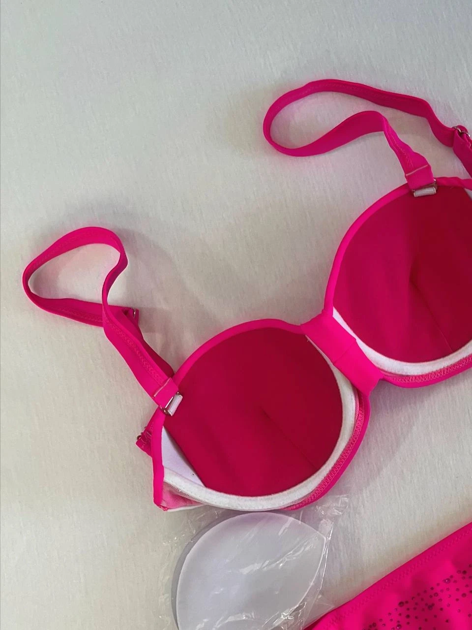 Kadın Fuşya Taş İşlemeli Astarlı Bikini Takım HZL25S-LC3361