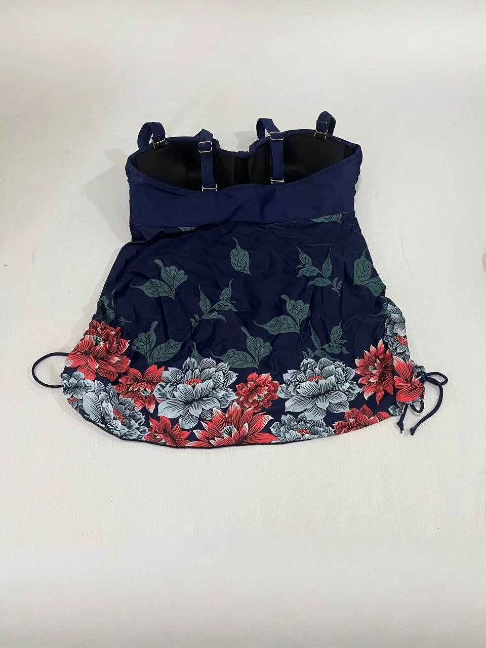 Kadın Lacivert Çiçek Desenli Elbise Model  Slipli Tankini HZL24S-LC4009