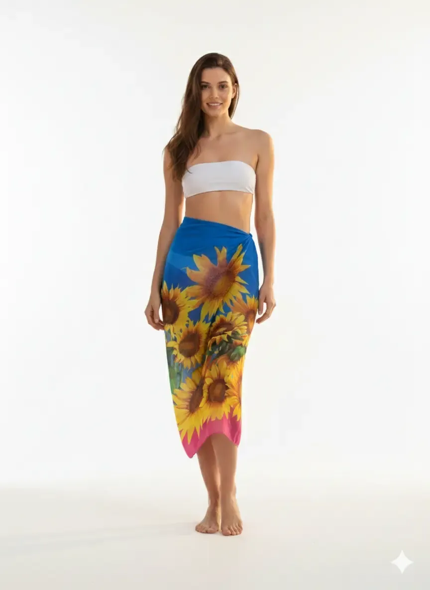 Kadın Lacivert İpeksi Dokulu İthal Şifon Pareo HZL26-LC000