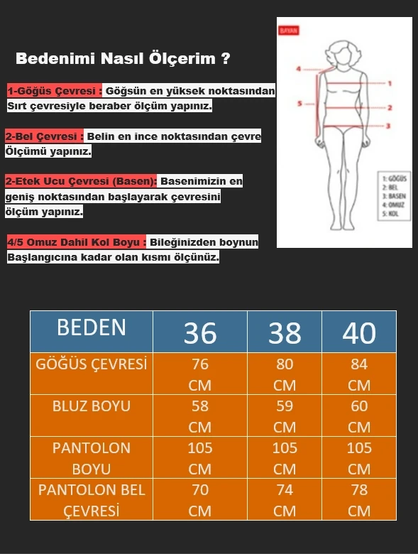 Kadın Mavi Çizgili Önü Fermuarlı Bluz Pantolon İkili Takım HZL25S-ZK13691