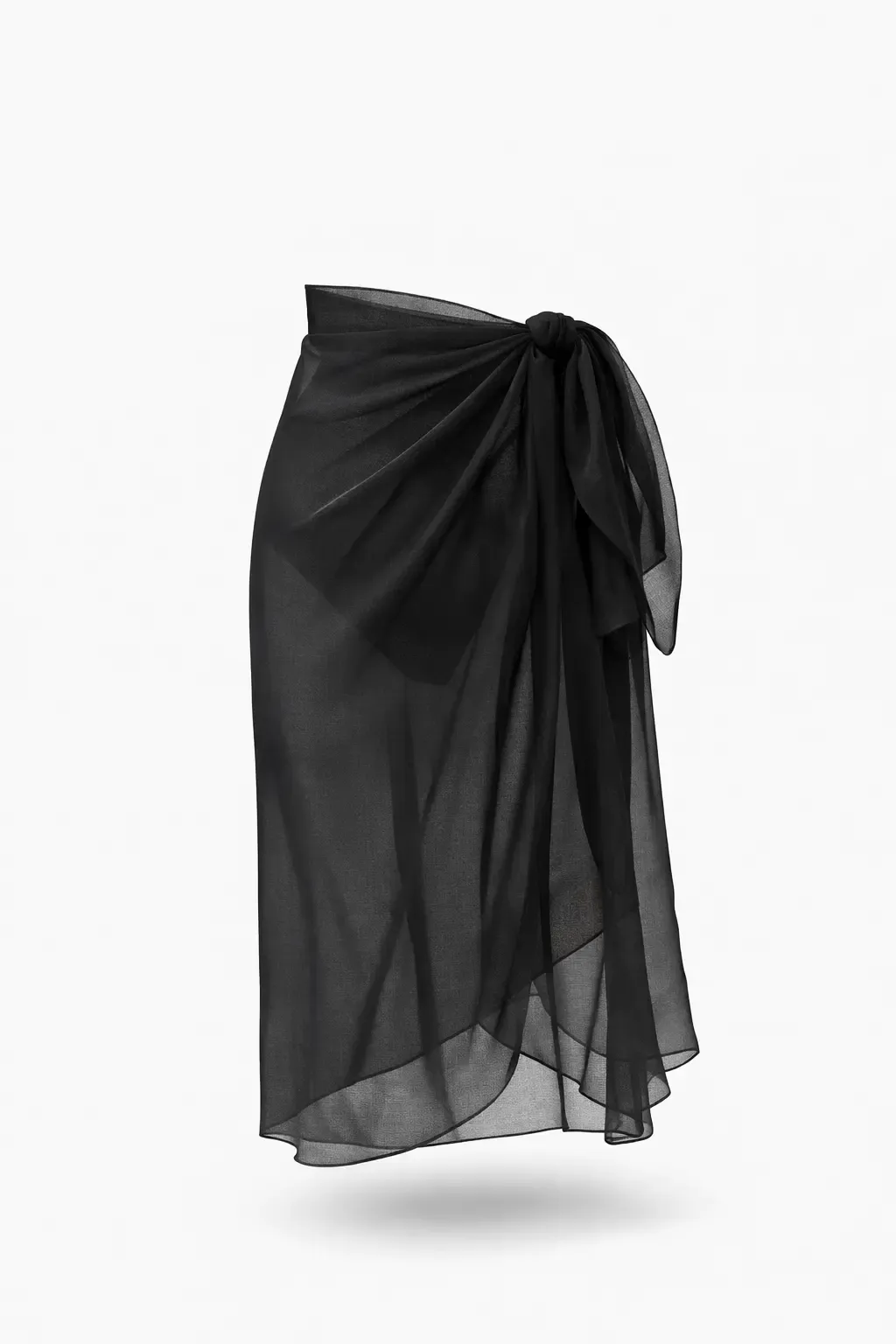 Kadın Siyah İpeksi Dokulu İthal Şifon Pareo HZL26-LC000