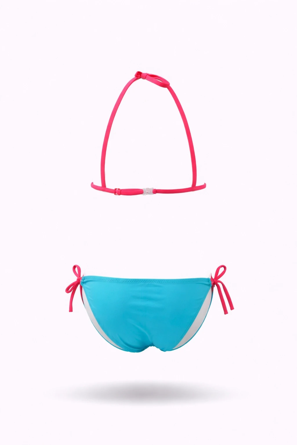 Kız Çocuk Mavi Kelebek Desenli  2-8 Yaş Üçgen Bikini Takım HZL24S-LC2134