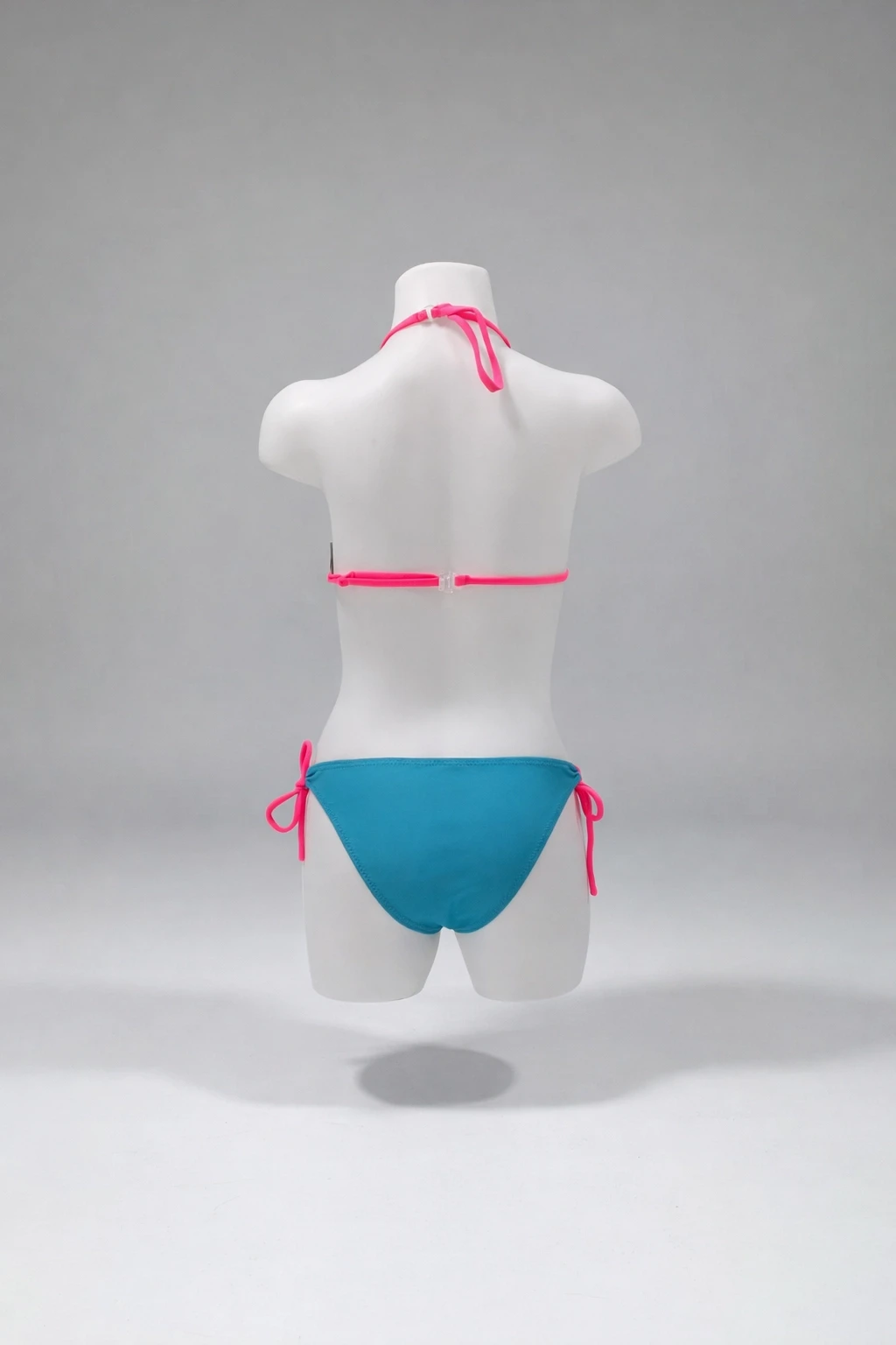 Kız Çocuk Mavi Tavuz Kuşu Desenli  6-14 Yaş Üçgen Bikini Takım HZL24S-LC19017