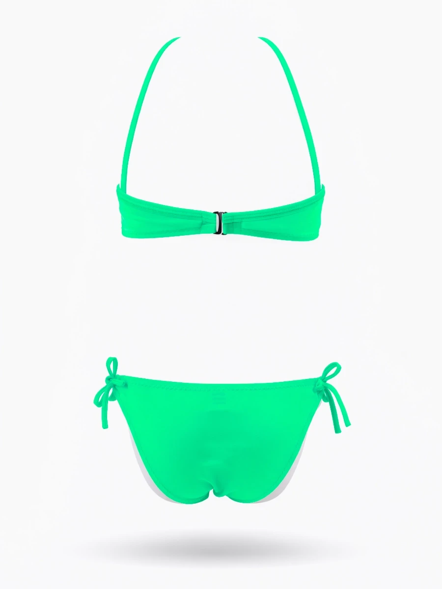 Kız Çocuk Neon Yeşil Püsküllü Astarlı Bikini Takımı 4-12 Yaş  HZL26S-LC18112