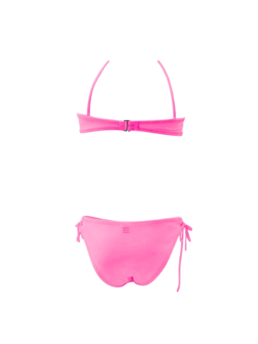 Kız Çocuk Pembe Unicorn Desenli  2-8 Yaş Straplez Bikini Takım HZL24S-LC3658