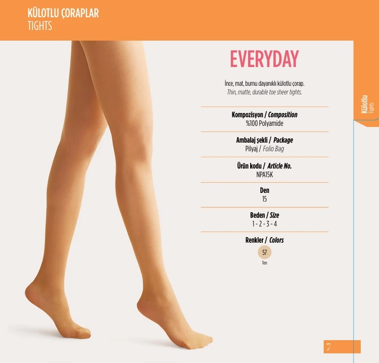 Penti 6lı Paket EVERYDAY 15 den Ten Külotlu Çorap Renk No:57 HZL25-PNTE