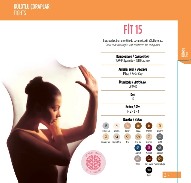 Penti 6lı Paket Fit 15 den Vanliya Külotlu Çorap Renk No:21 HZL25-PNT15