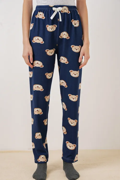 4323 Desenli Pijama Altı - F.Lacivert