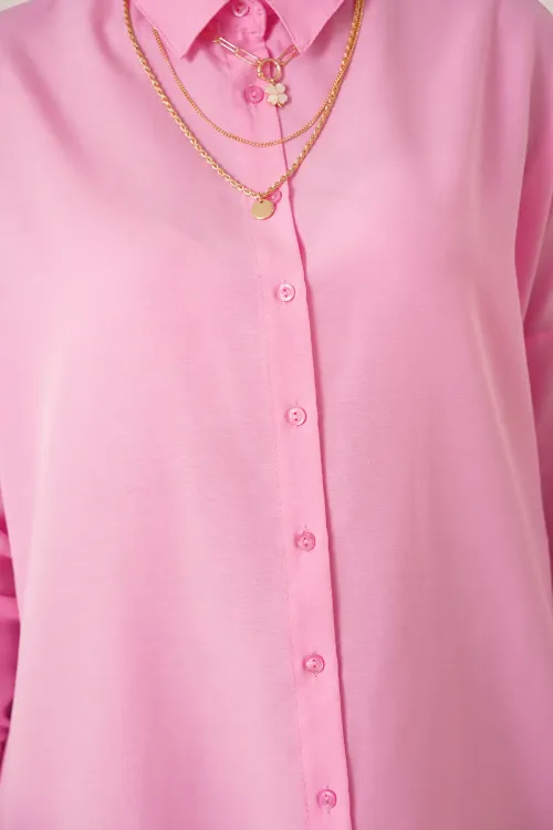 5845 Tesettür Tunik - Pembe