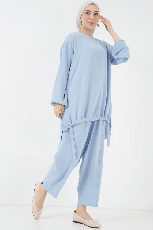 6682 Tunik Pantolon İkili Takım - Mavi