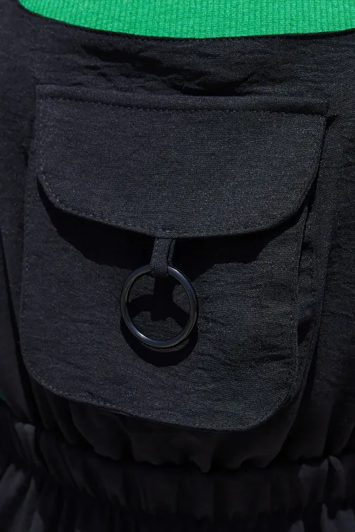 7023 Askılı Bahçıvan Tulum - Siyah