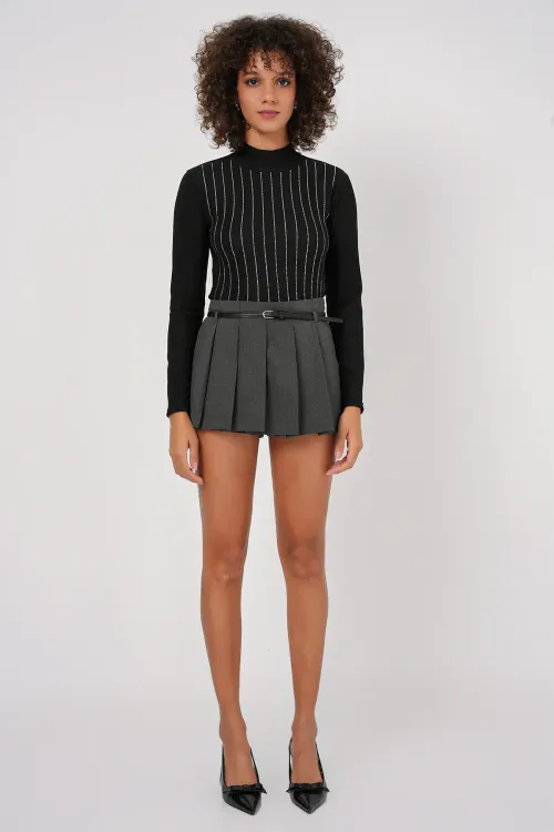 922 Taşlı Body - Siyah