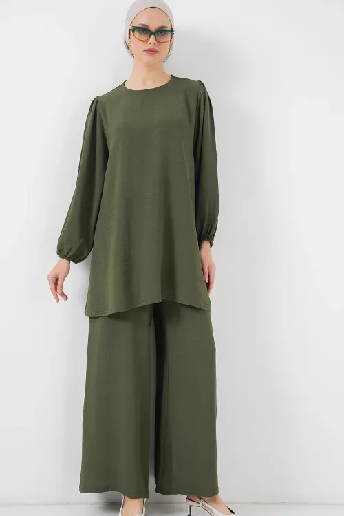 Ayrobin Tunik Pantolon Alt Üst Takım 6712 - Haki