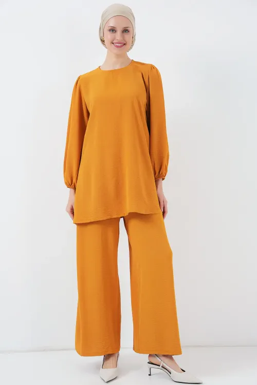 Ayrobin Tunik Pantolon Alt Üst Takım 6712 - Hardal