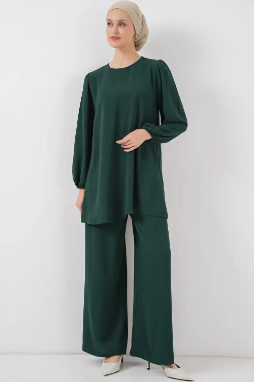 Ayrobin Tunik Pantolon Alt Üst Takım 6712 - Zümrüt Yeşili