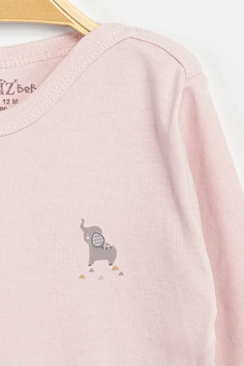 Aziz Bebe Erkek Kız Bebek Çıtçıtlı % 100 Pamuk Body & Zıbın 12 Ay - 36 Ay