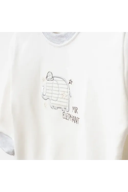 Erkek Bebek Animal Nakışlı % 100 Pamuk Sweatshirt Pantolon 2  li Alt Üst Bebek Takımı 3 Ay-24 Ay