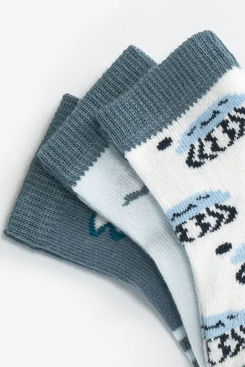 Erkek Bebek Basic Dikişsiz 3  lü Soket Çorap 0 Ay - 36 Ay