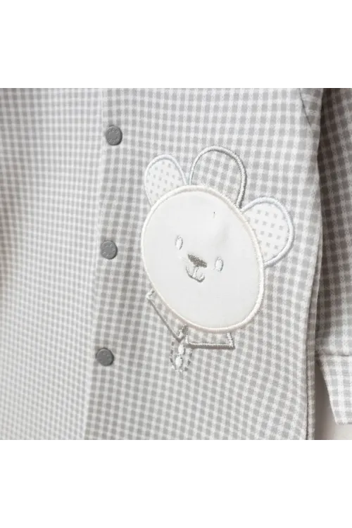 Erkek Bebek Çıtçıtlı Ayı Nakışlı Patikli Tulum 0 Ay - 6 Ay