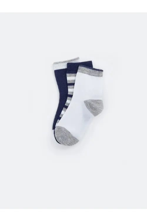 Erkek Çocuk Dikişsiz 3  lü Soket Çorap 3 Yaş - 6 yaş