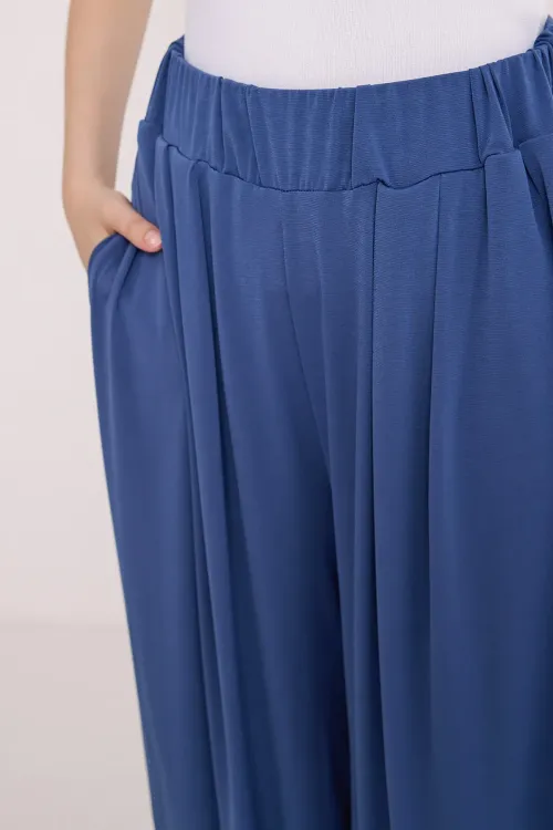 Kadın İndigo Şalvar Pantolon 6659