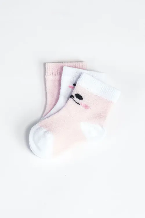 Kız Bebek Basic Dikişsiz 3  lü Soket Çorap 0 Ay - 36 Ay