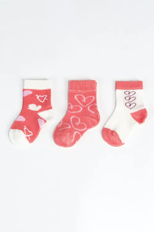 Kız Bebek Basic Dikişsiz 3  lü Soket Çorap 0 Ay - 36 Ay