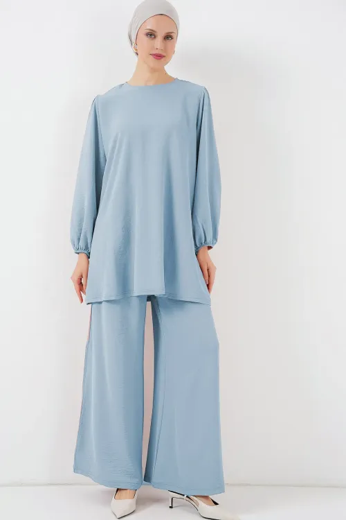 Ayrobin Tunik Pantolon Alt Üst Takım 6712 - Açık Mavi