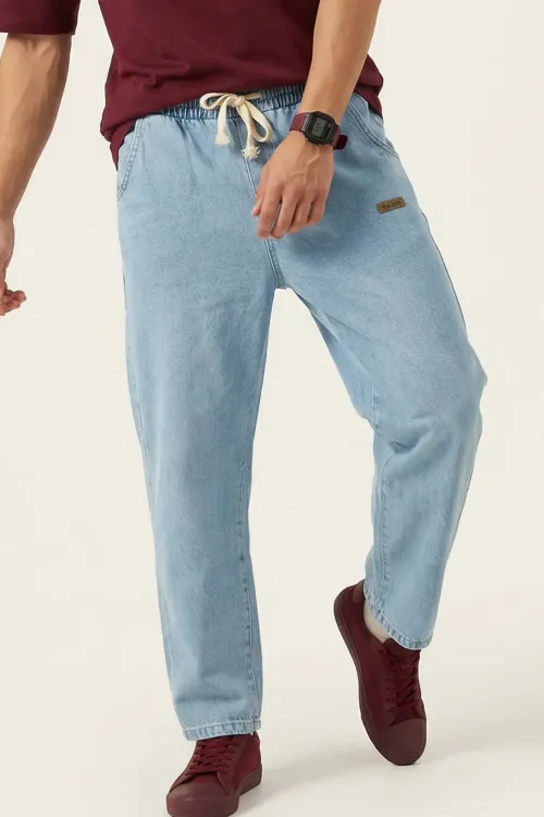 Erkek Rahat Kesim Baggy Jean Pantolon 30073 - Mavi