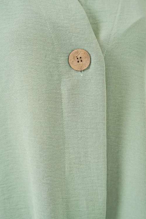 Kadın Kısa Kol Oversize Kimono 5969 - Çağla