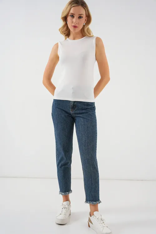 Kadın Kolsuz Body 4347 - Ekru